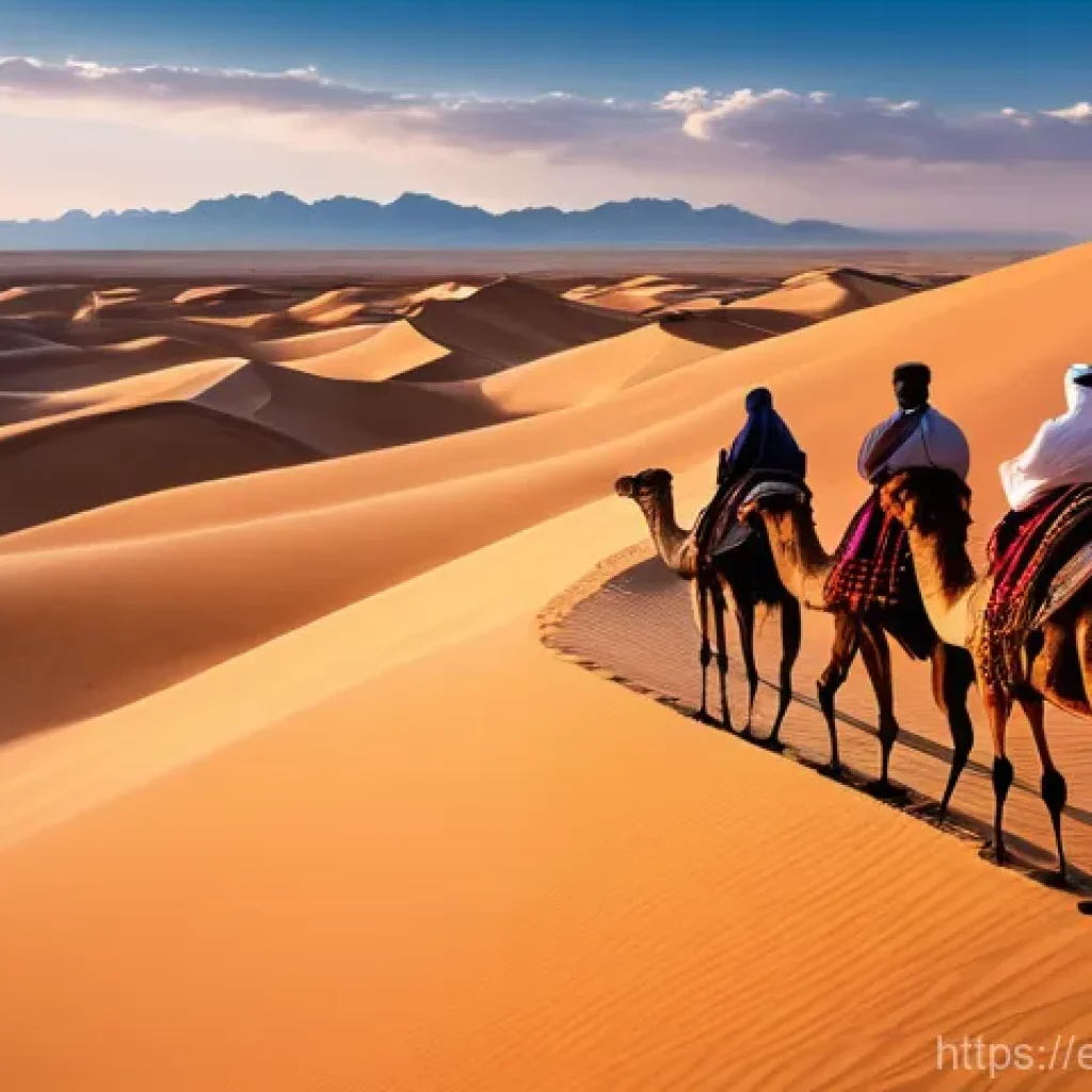 우즈베키스탄에서 촬영된 할리우드 영화 - **Prompt 1: Majestic Kyzyl-Kum Desert Sunset with a Historical Caravan**
    "A breathtaking cinemat...